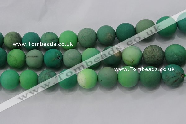 CAA1156 15.5 inches 16mm round matte grass agate beads wholesale
