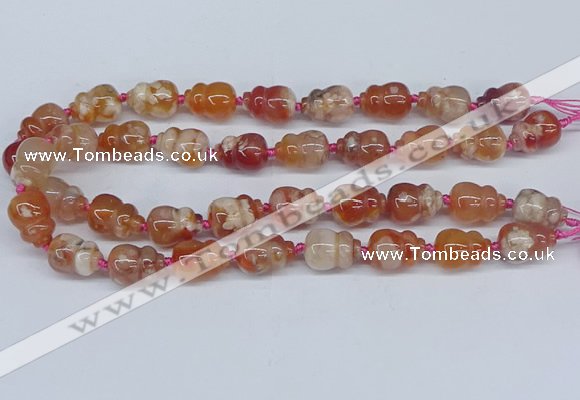 CAA1183 15.5 inches 15*20mm carved calabash sakura agate beads