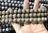 CAA1315 15.5 inches 10mm round matte plated druzy agate beads