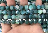 CAA1513 15.5 inches 12mm round matte banded agate beads wholesale