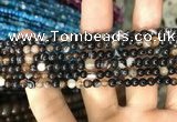 CAA1536 15.5 inches 4mm round banded agate beads wholesale