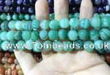 CAA1599 15.5 inches 10mm round banded agate beads wholesale