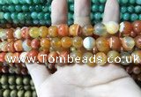 CAA1610 15.5 inches 8mm round banded agate beads wholesale