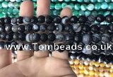 CAA1641 15.5 inches 8mm faceted round banded agate beads