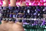 CAA1651 15.5 inches 8mm faceted round banded agate beads