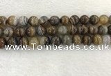 CAA1825 15.5 inches 14mm round banded agate gemstone beads