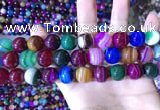 CAA2035 15.5 inches 14mm round banded agate gemstone beads