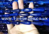 CAA2102 15.5 inches 10*30mm faceted teardrop agate beads