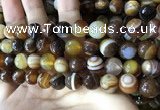 CAA2208 15.5 inches 12mm faceted round banded agate beads