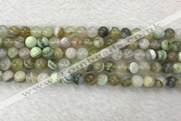 CAA2309 15.5 inches 6mm round banded agate gemstone beads