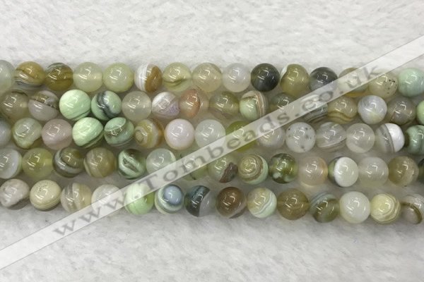 CAA2310 15.5 inches 8mm round banded agate gemstone beads