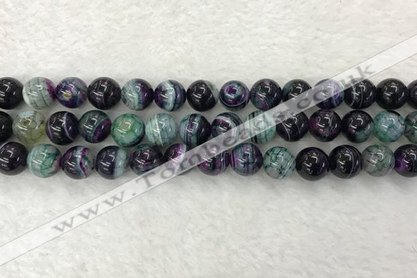CAA2327 15.5 inches 10mm round banded agate gemstone beads