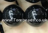 CAA2409 15.5 inches 18mm round black agate beads wholesale