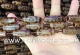 CAA2663 15.5 inches 10*28mm - 11*30mm rice tibetan agate dzi beads