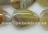 CAA320 15.5 inches 22*32mm flat teardrop yellow line agate beads