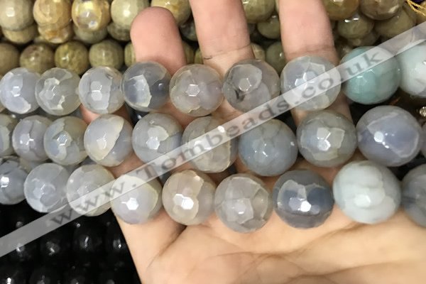 CAA3232 15 inches 16mm faceted round fire crackle agate beads wholesale
