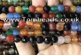 CAA3348 15 inches 8mm faceted round agate beads wholesale