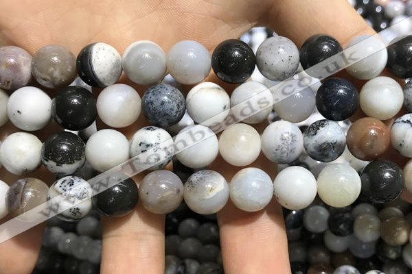 CAA3578 15.5 inches 10mm round parral dendrite agate beads