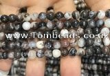 CAA3592 15.5 inches 6mm round black zebra agate beads wholesale