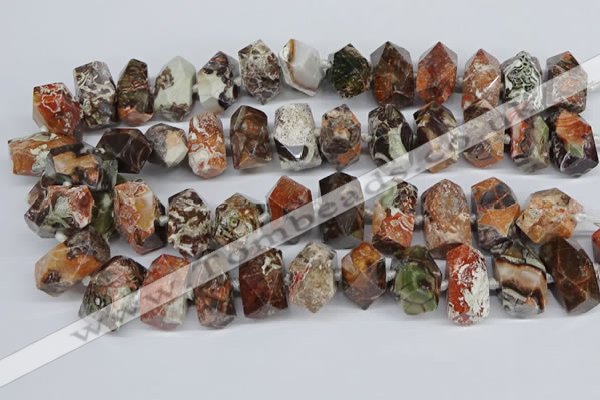 CAA3616 15.5 inches 15*25mm faceted nuggets ocean agate beads