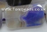 CAA363 15.5 inches 25*50mm faceted rectangle violet line agate beads