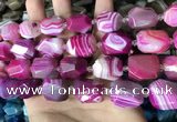 CAA3826 13*17mm - 18*22mm faceted nuggets line agate beads