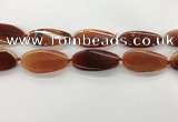 CAA4311 15.5 inches 25*50mm twisted oval line agate beads