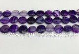 CAA4597 15.5 inches 14mm flat round banded agate beads wholesale