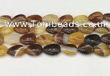 CAA4710 15.5 inches 15*20mm flat teardrop banded agate beads wholesale