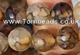 CAA5062 15.5 inches 6mm faceted round dragon veins agate beads