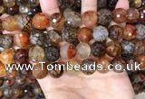 CAA5066 15.5 inches 14mm faceted round dragon veins agate beads