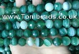 CAA5237 15.5 inches 12mm faceted round banded agate beads