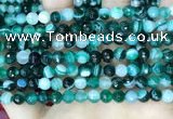 CAA5241 15.5 inches 6mm faceted round banded agate beads