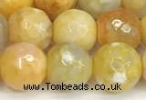 CAA5525 15 inches 10mm faceted round fire crackle agate beads