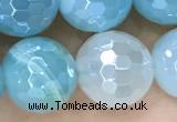 CAA5555 15 inches 8mm faceted round AB-color banded agate beads