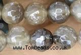 CAA5562 15 inches 6mm faceted round AB-color banded agate beads