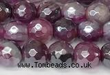 CAA5600 15 inches 6mm faceted round AB-color banded agate beads