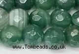 CAA5605 15 inches 8mm faceted round AB-color banded agate beads
