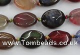 CAA577 15.5 inches 12*16mm faceted oval dragon veins agate beads