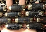 CAA5864 14*38mm - 16*43mm rice tibetan agate dzi beads