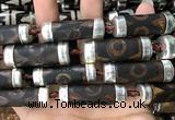 CAA5874 12*35mm - 14*40mm tube tibetan agate dzi beads