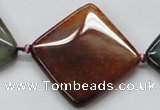 CAA594 15.5 inches 35*35mm faceted diamond dragon veins agate beads