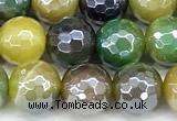 CAA5953 15 inches 8mm faceted round AB-color line agate beads