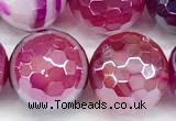 CAA5997 15 inches 10mm faceted round AB-color line agate beads