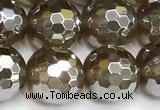 CAA6048 15 inches 10mm faceted round AB-color yellow agate beads