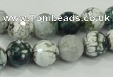 CAA720 15.5 inches 12mm faceted round fire crackle agate beads