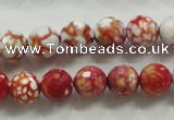 CAA799 15.5 inches 10mm faceted round fire crackle agate beads