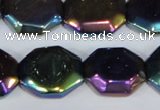CAA862 15.5 inches 18*20mm octagonal AB-color black agate beads