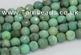 CAB06 15.5 inches 6mm faceted round green grass agate gemstone beads