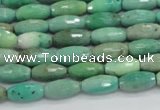 CAB18 15.5 inches 6*12mm faceted rice green grass agate beads